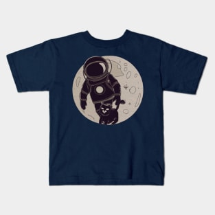 Lunar cat and astronaut Kids T-Shirt